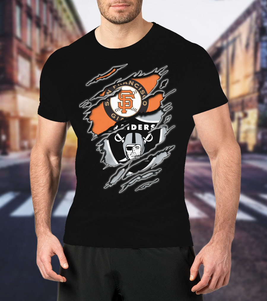 San Francisco Giants Raiders Ripped T-Shirt