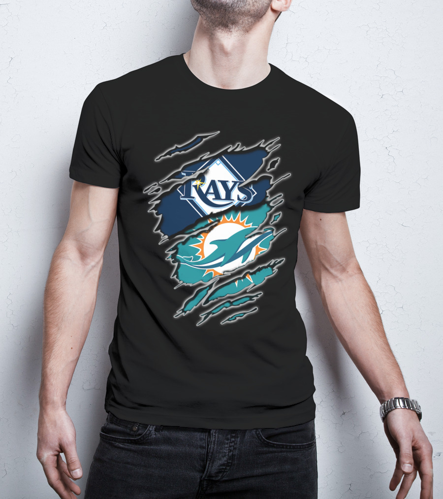 Rays Dolphins Ripped T-Shirt