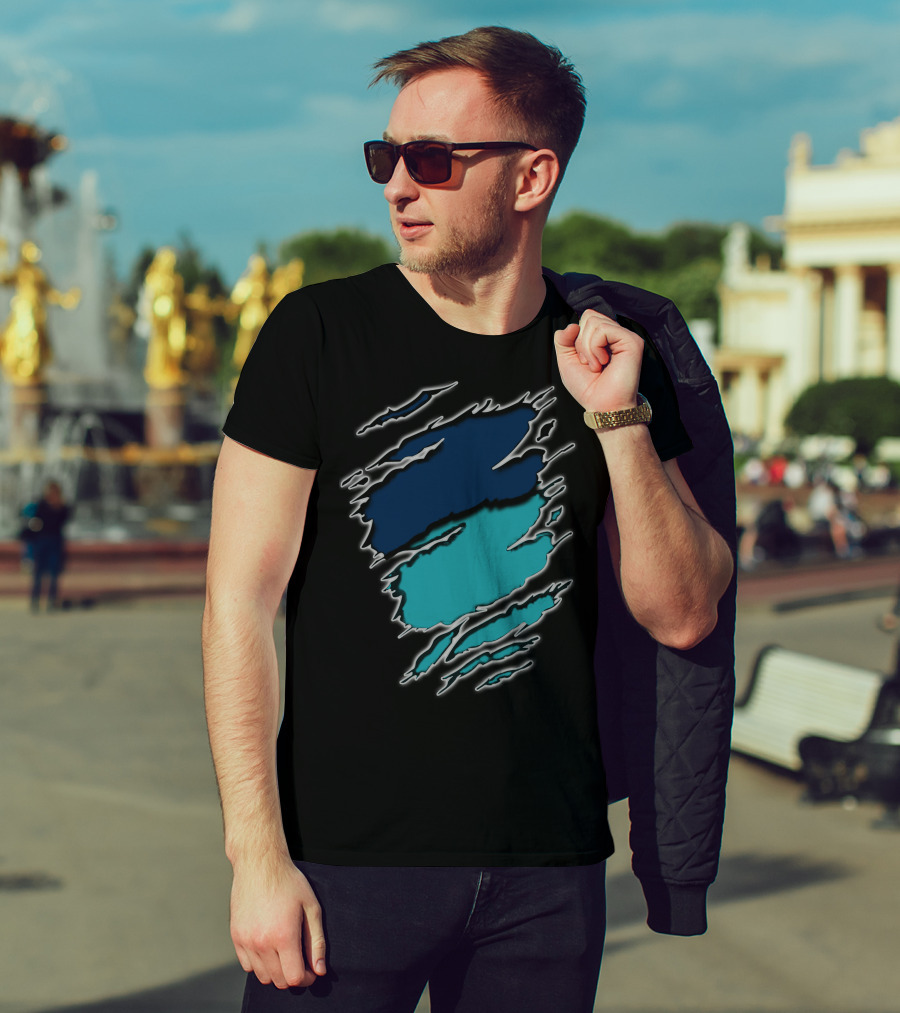 Dolphins Rays9 Blue Teal Abstract Claw Marks T-Shirt