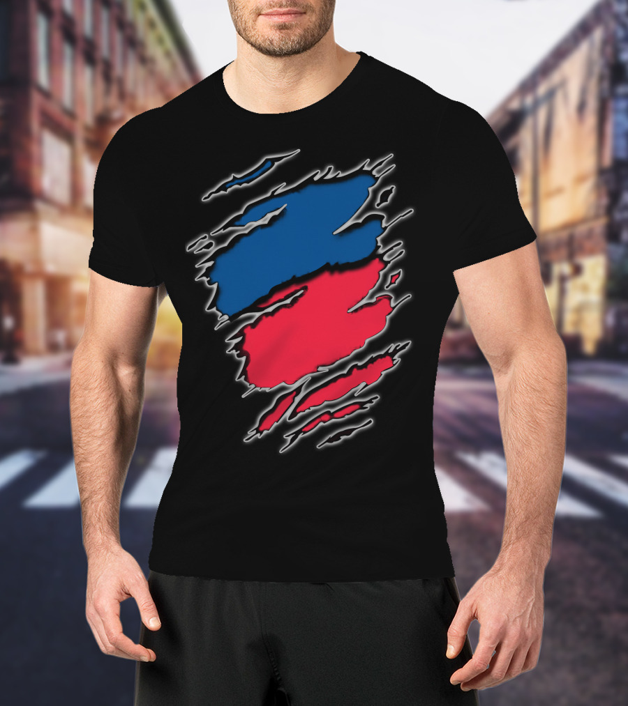Chief Roya Blue Red Tear Marks T-Shirt
