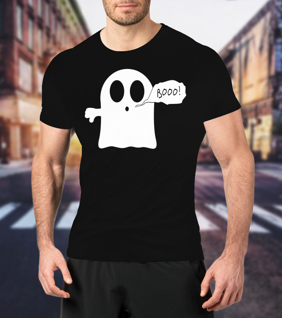 Booo Ghost With Surprised Expression And Speech Bubble T-Shirt