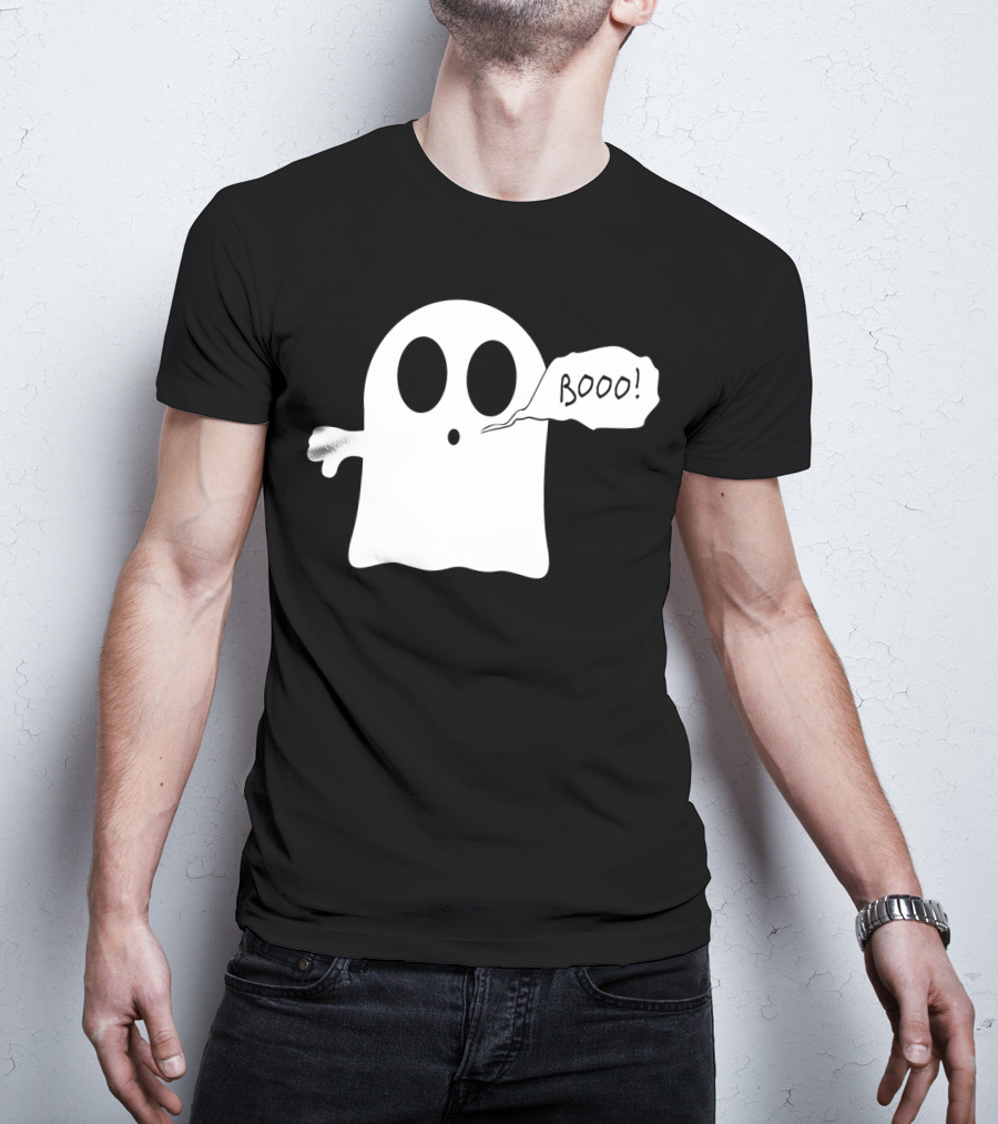Booo Ghost With Surprised Expression And Speech Bubble T-Shirt