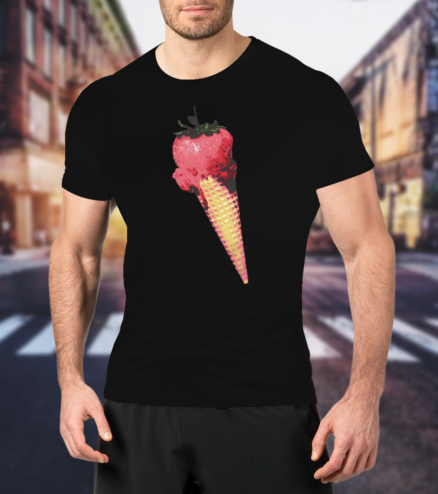 Strawberry Ice Cream Cone Fusion T-Shirt