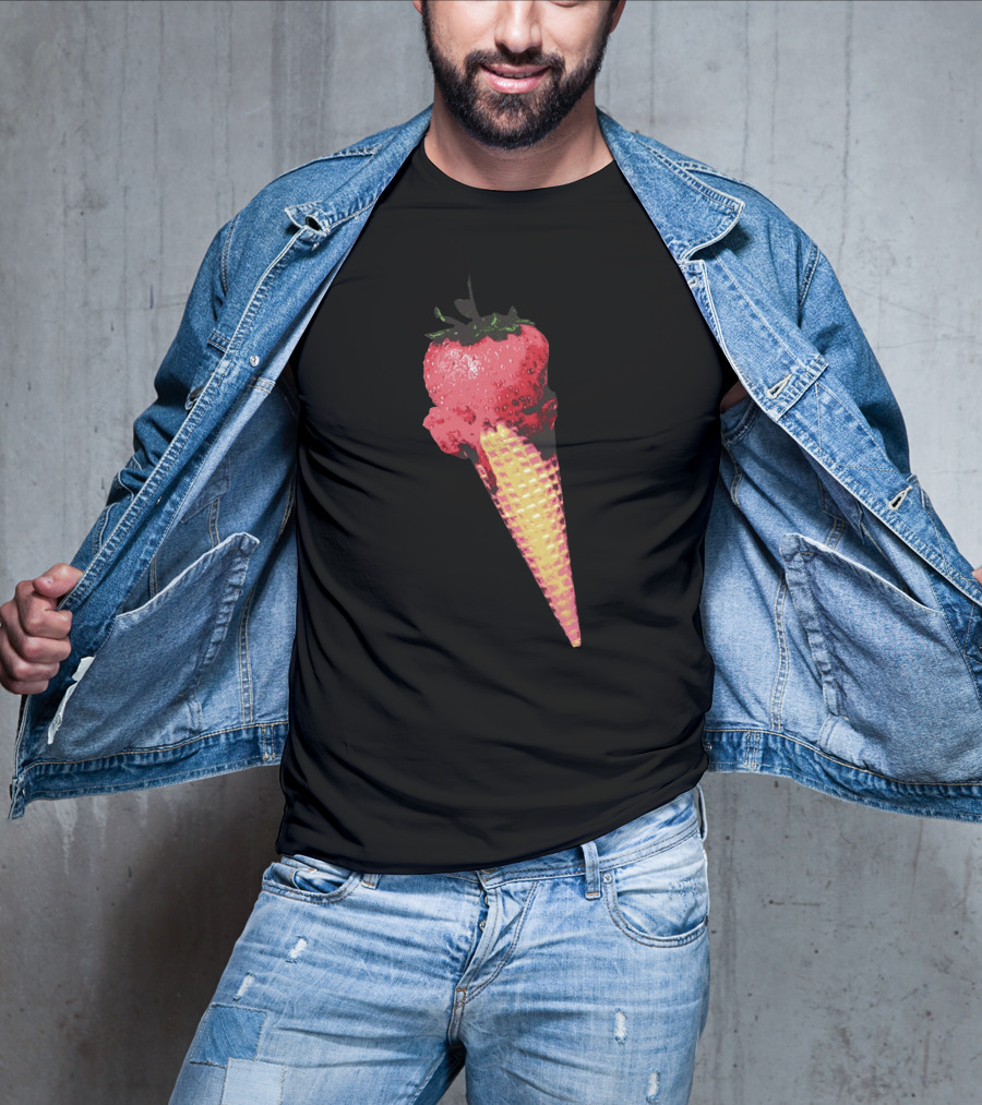 Strawberry Ice Cream Cone Fusion T-Shirt