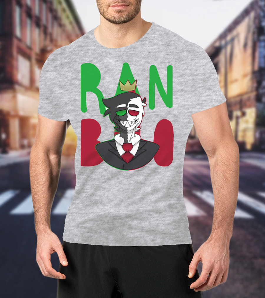 Ranboo Crowned Character In Red Green Black Color Scheme T-Shirt