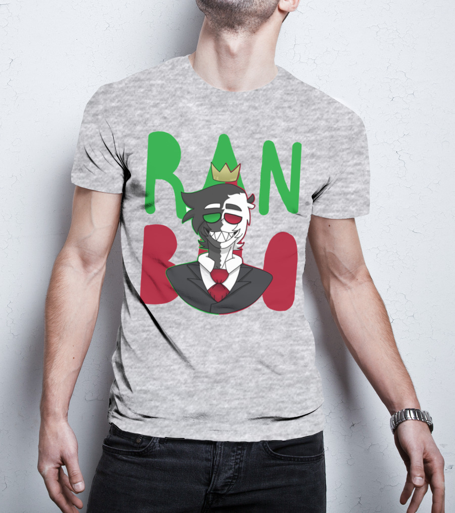 Ranboo Crowned Character In Red Green Black Color Scheme T-Shirt