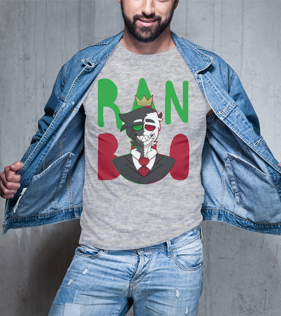 Ranboo Crowned Character In Red Green Black Color Scheme T-Shirt