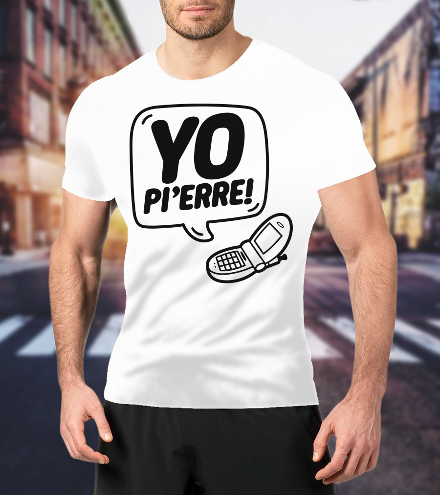 YO Pi'erre Flip Phone Retro Vibe T-Shirt