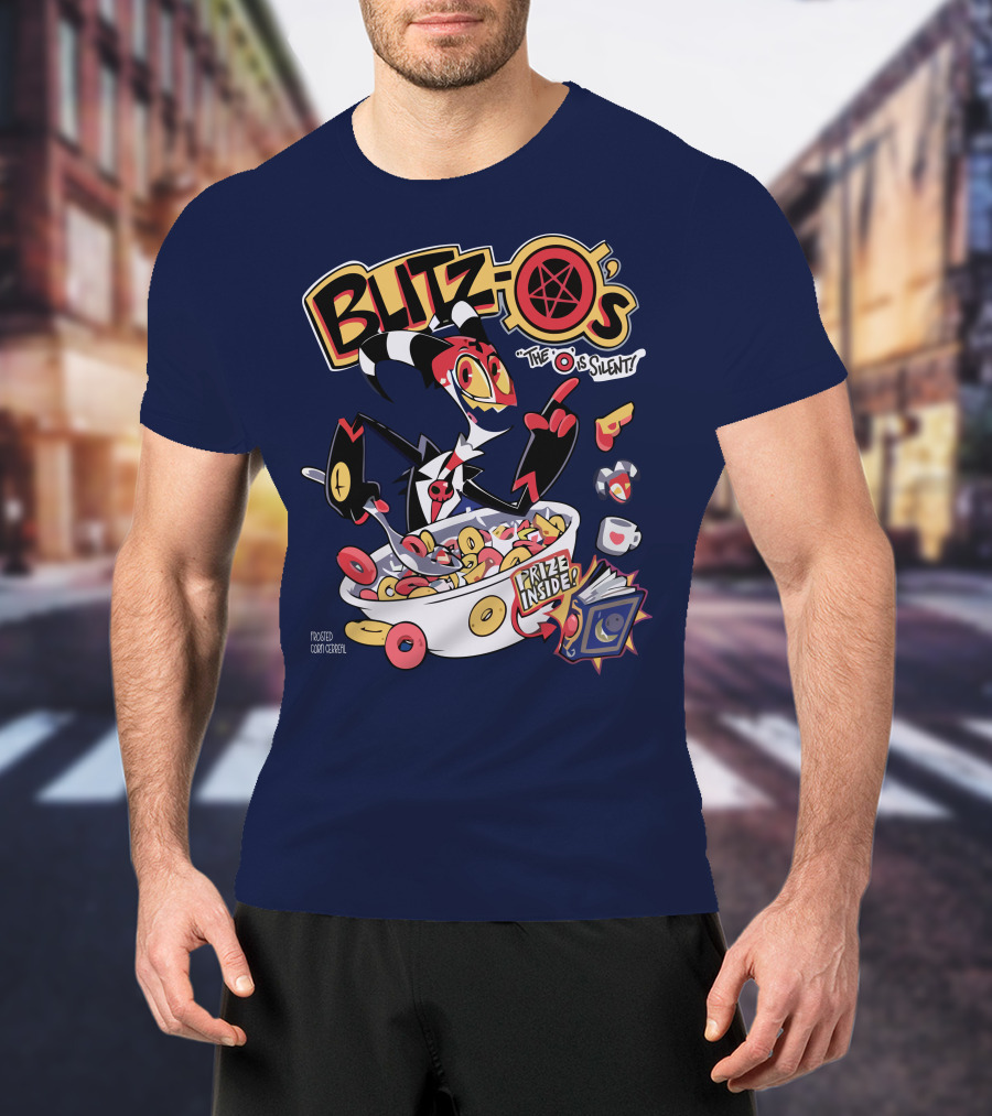 Blitzo's The O Is Silent Prize Inside Cereal Hazbin Hotel Store T-Shirt