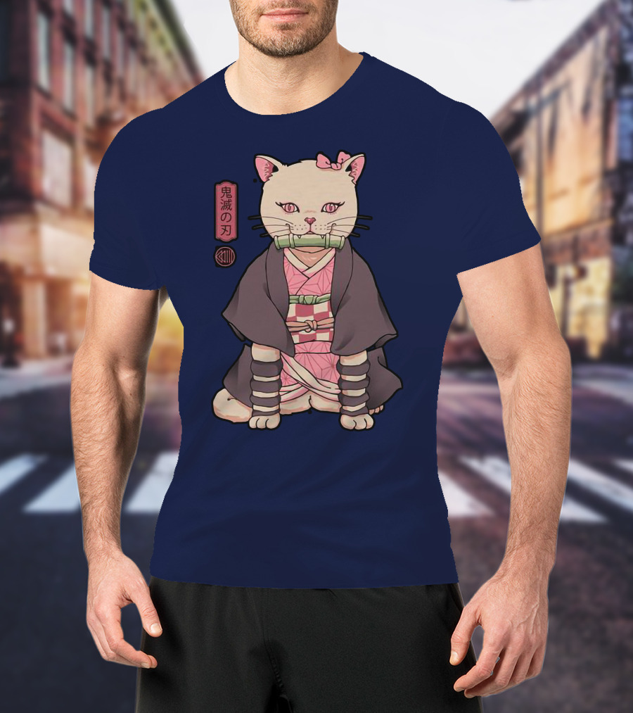 Stolas Store Nezuko Cat Demon Slayer T-Shirt
