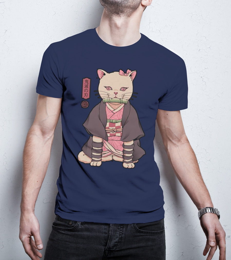 Stolas Store Nezuko Cat Demon Slayer T-Shirt