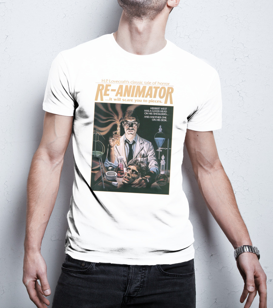 H.P. Lovecraft's Classic Tale Of Horror Re-Animator Herbert West Has A Good Head On His Shoulders T-Shirt