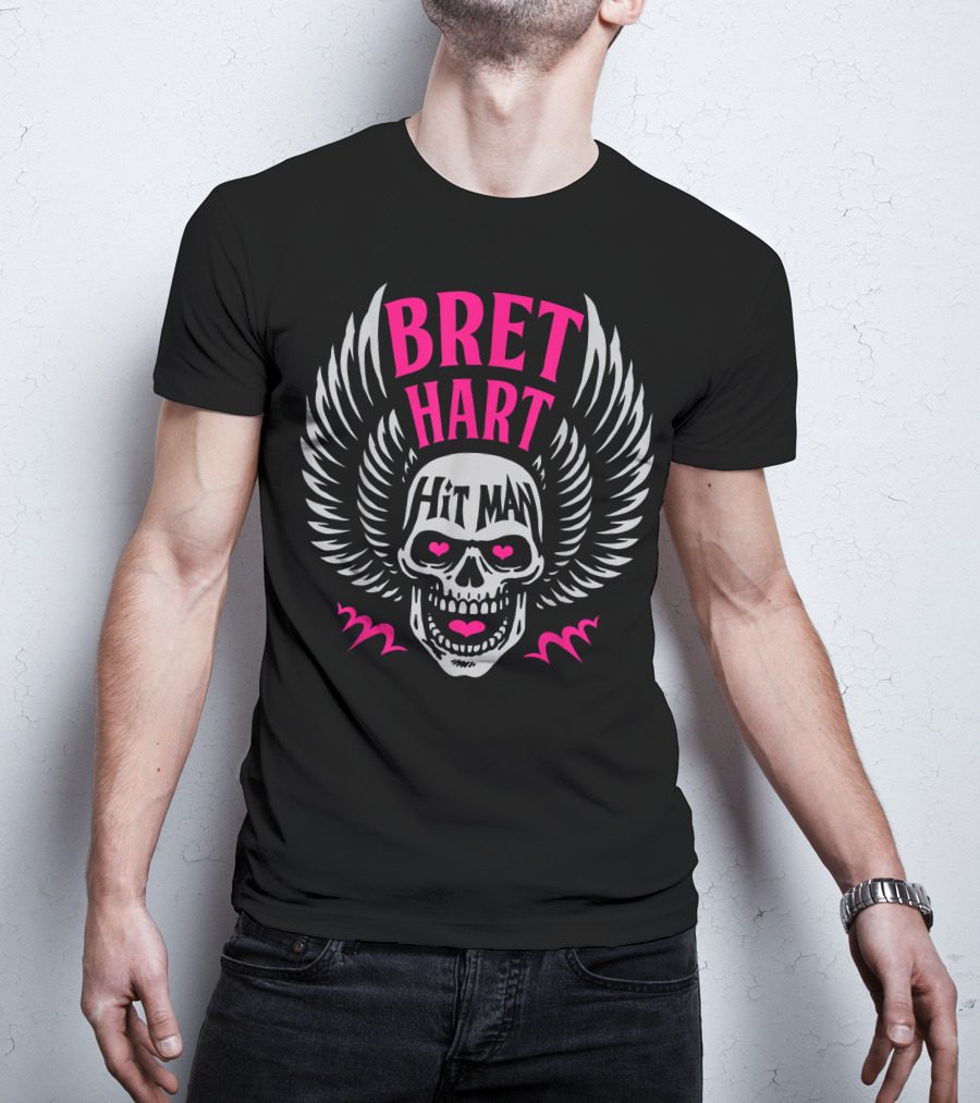 Bret Hart Hit Man Skull With Wings T-Shirt