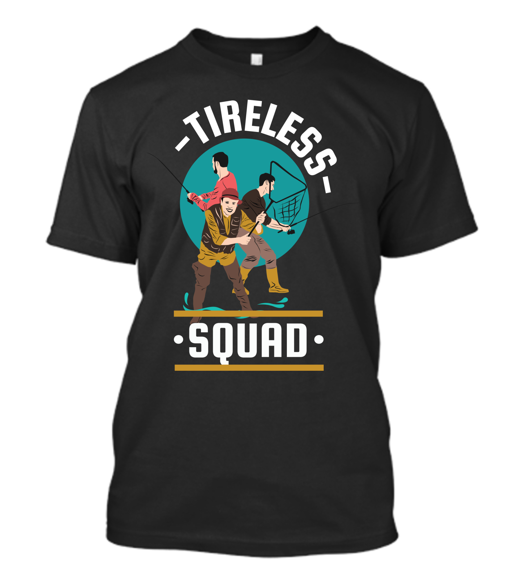 Tireless Fishing Enthusiasts With Nets And Rods T-Shirt