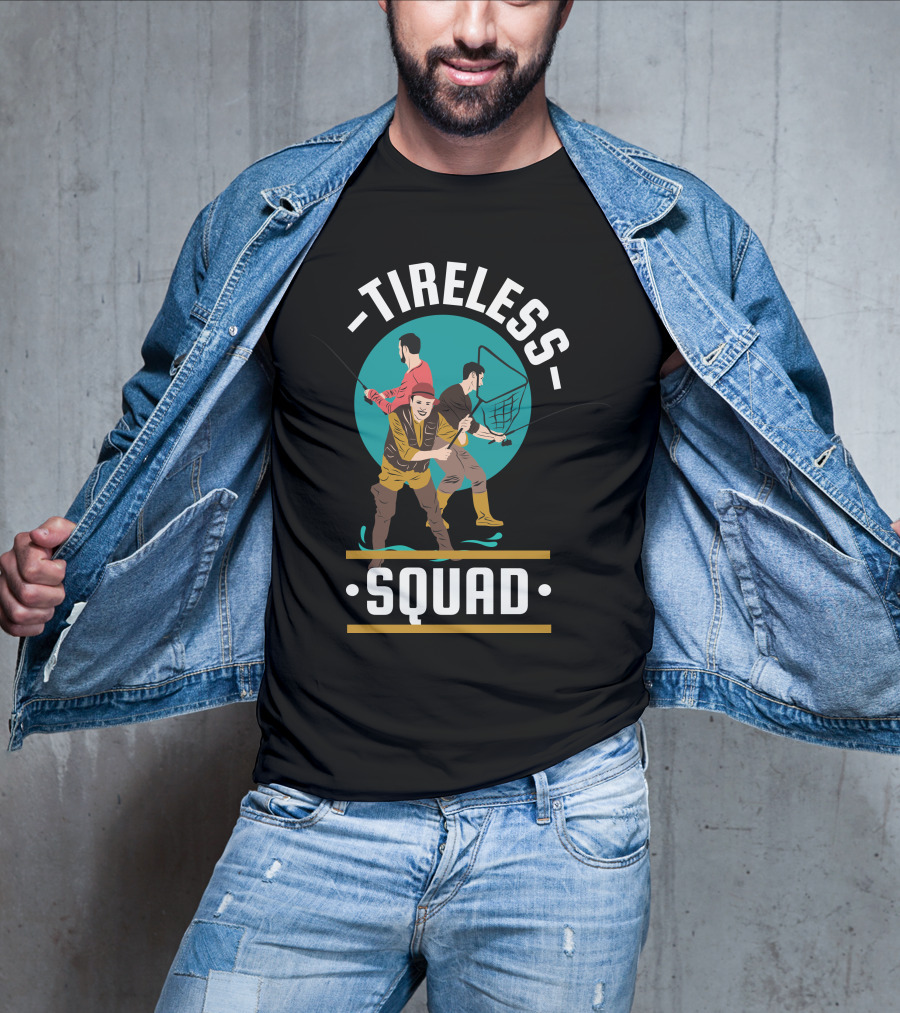 Tireless Fishing Enthusiasts With Nets And Rods T-Shirt