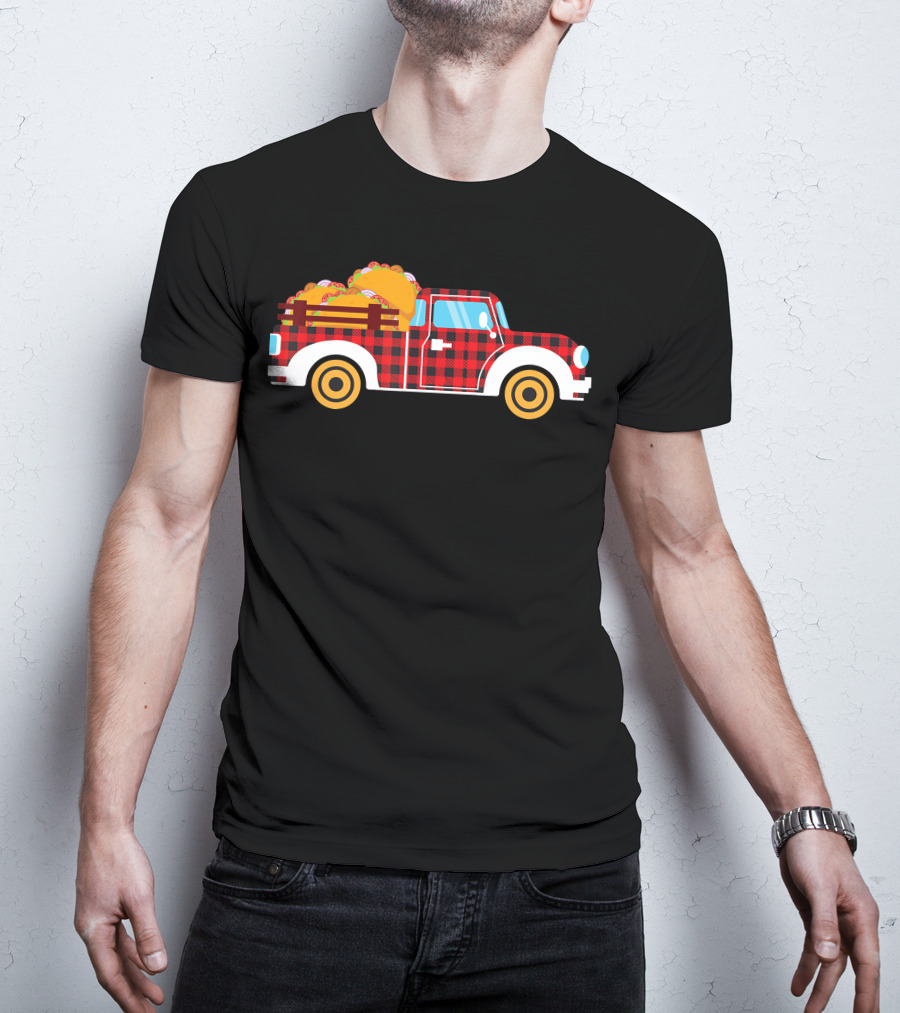 Buffalo Plaid Truck With Tacos Cinco De Mayo Boy Taco T-Shirt