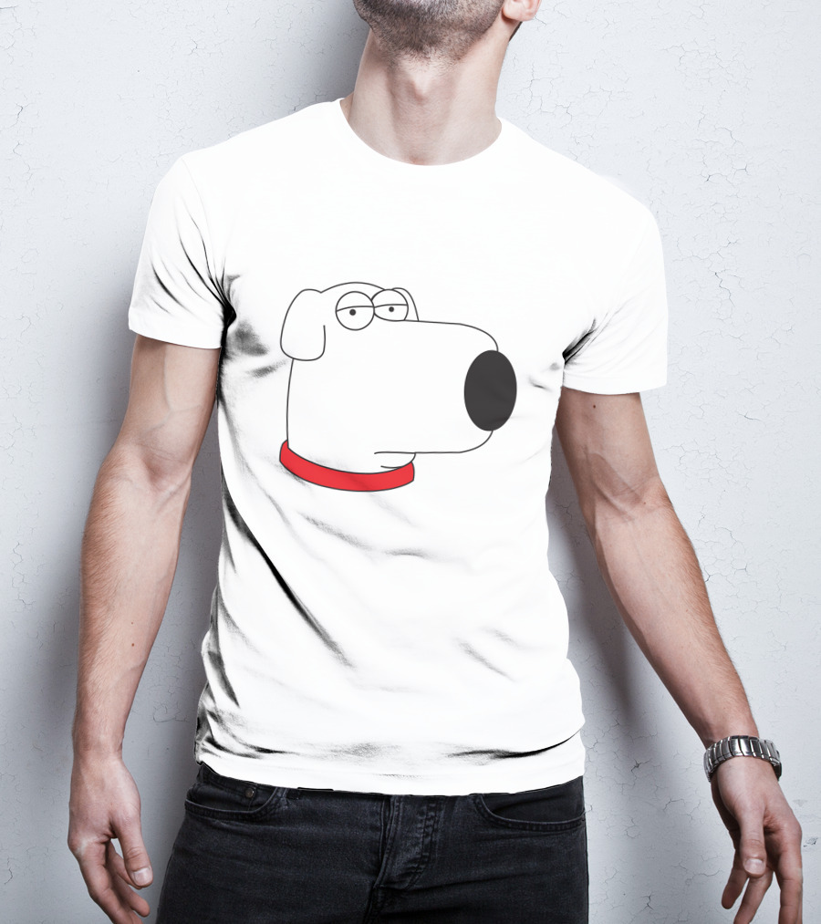 Brian Griffin Family Guy Character Face Red Collar T-Shirt
