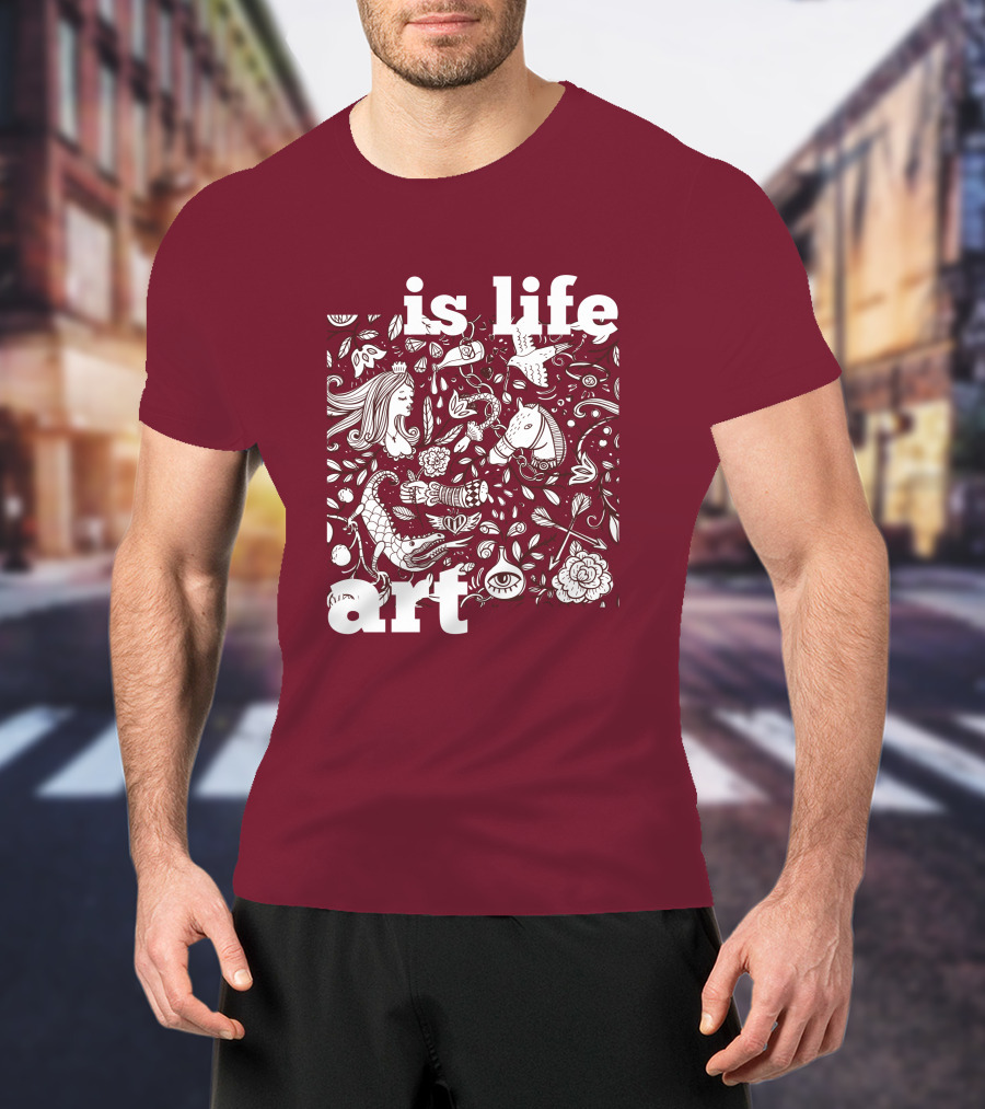 Art Is Life - Whimsical Fantasy Floral T-Shirt