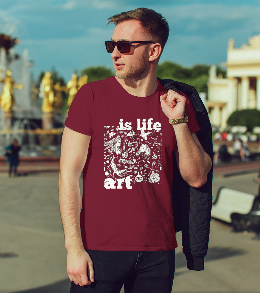 Art Is Life - Whimsical Fantasy Floral T-Shirt