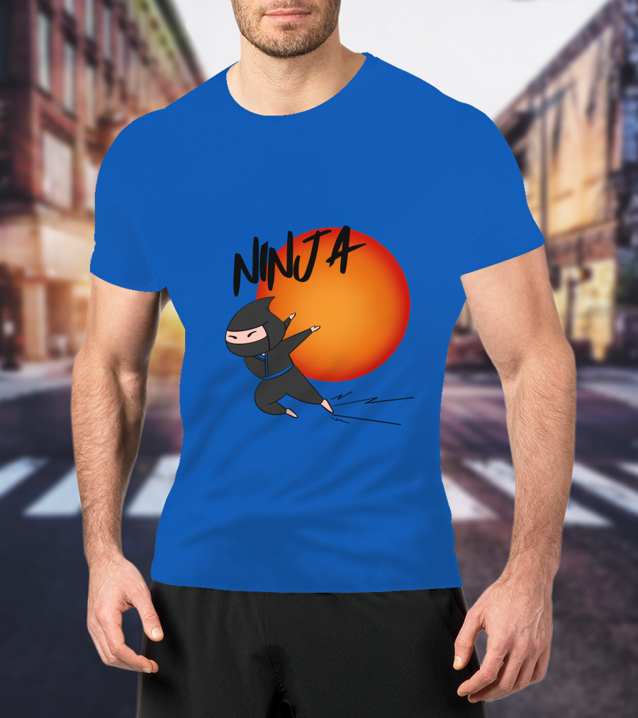 Ninja Anime Sunset Scene T-Shirt