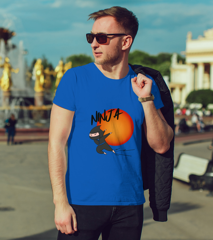 Ninja Anime Sunset Scene T-Shirt