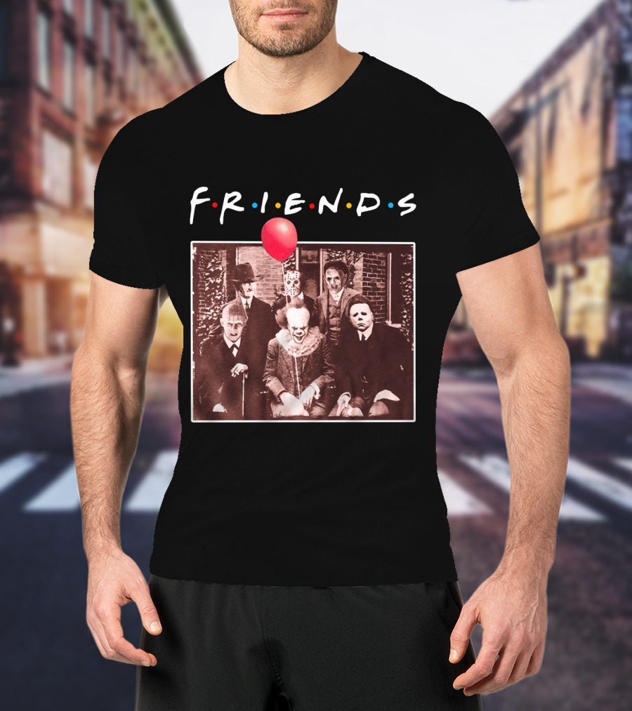FRIENDS Horror Characters With Red Balloon Image T-Shirt