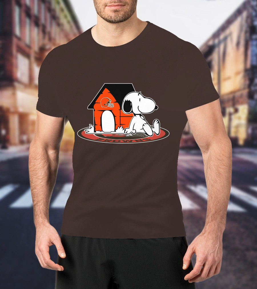 Cleveland Browns Football Fan Snoopy Now And Forever T-Shirt