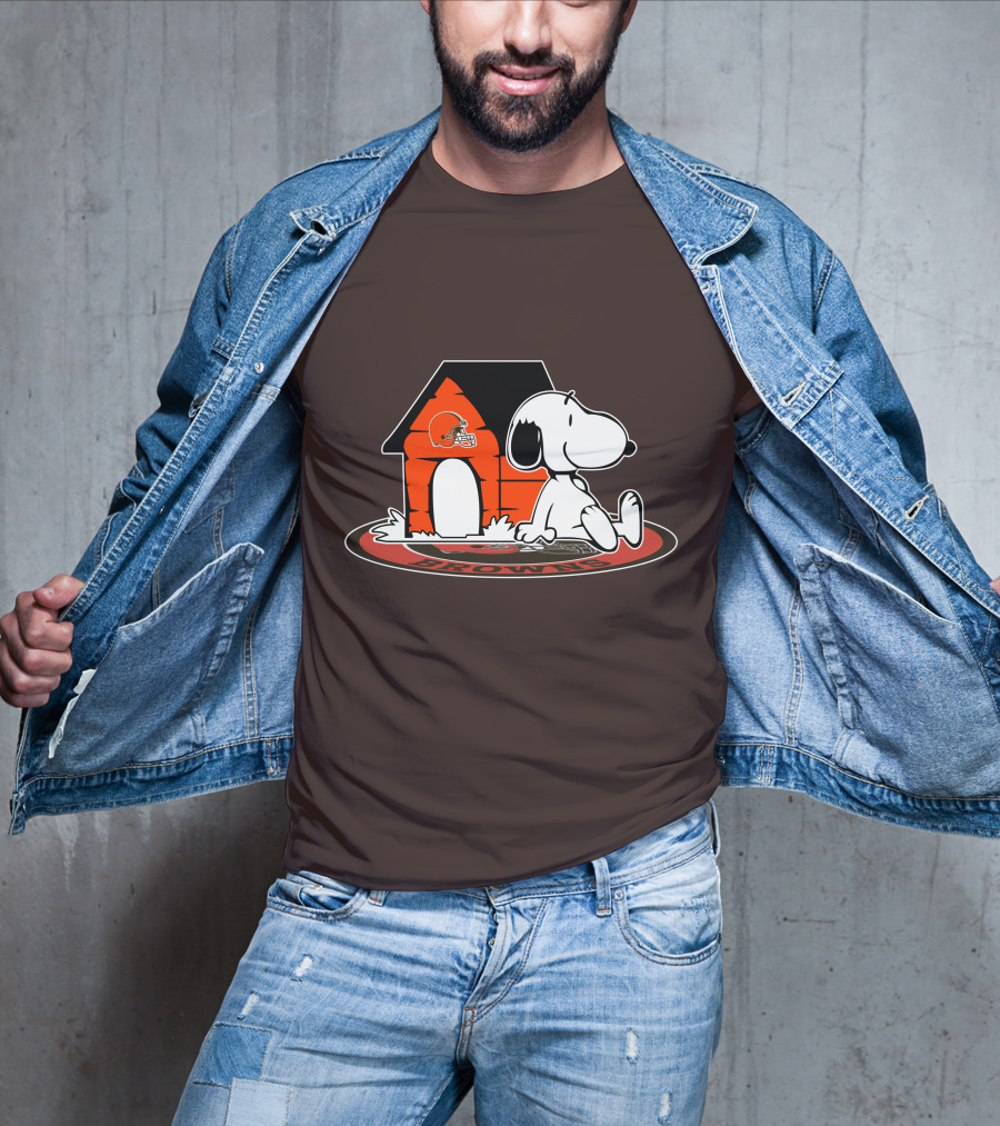 Cleveland Browns Football Fan Snoopy Now And Forever T-Shirt