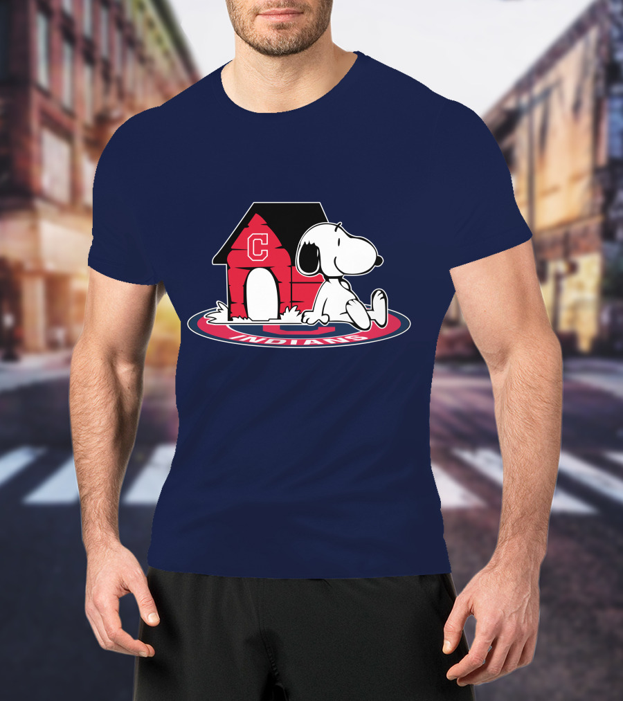 Snoopy Cleveland Indians Baseball Fan Now And Forever T-Shirt