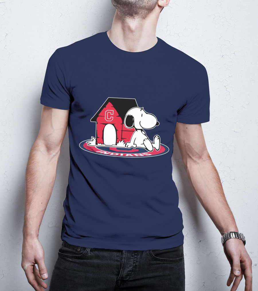 Snoopy Cleveland Indians Baseball Fan Now And Forever T-Shirt