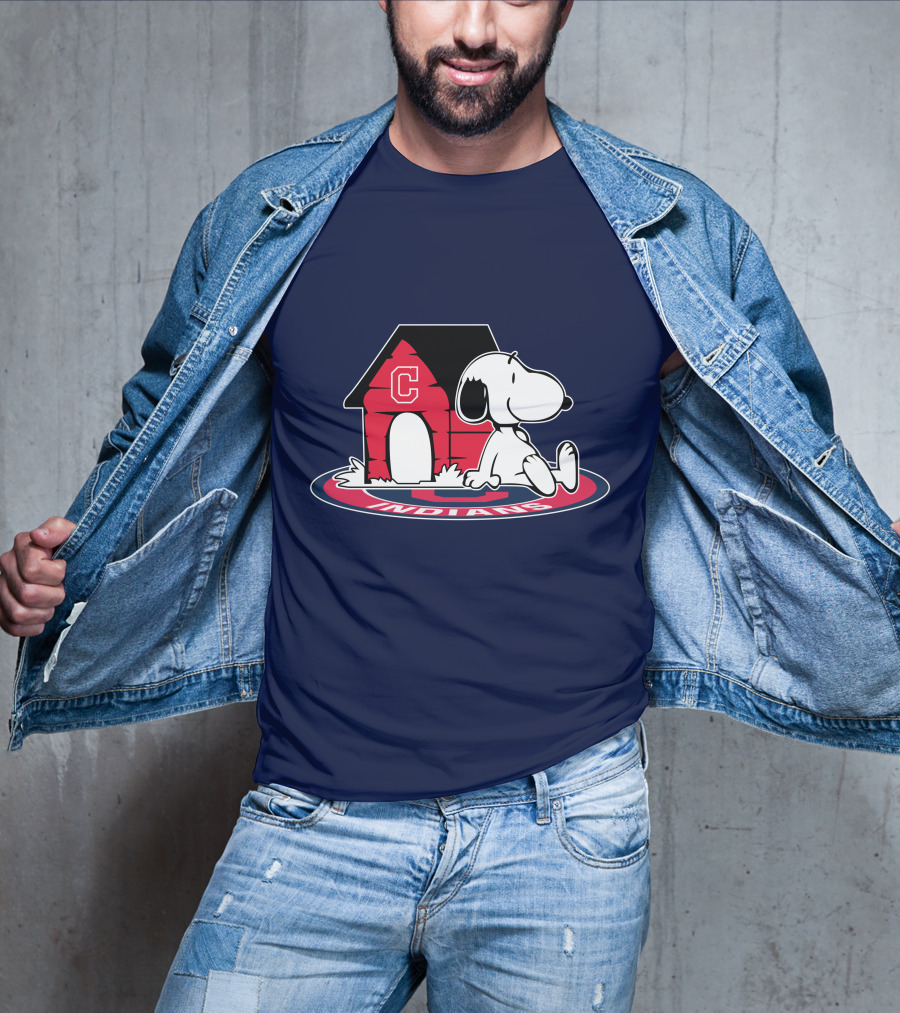 Snoopy Cleveland Indians Baseball Fan Now And Forever T-Shirt