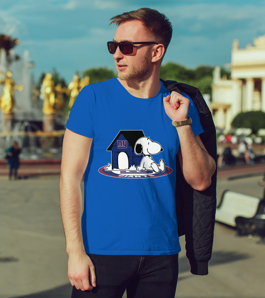 Snoopy New York Giants Football Fan Now And Forever T-Shirt