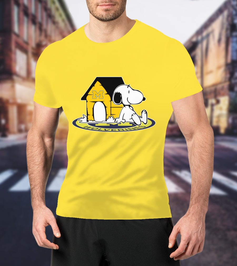 Michigan Wolverines Snoopy Doghouse Fan Now And Forever T-Shirt