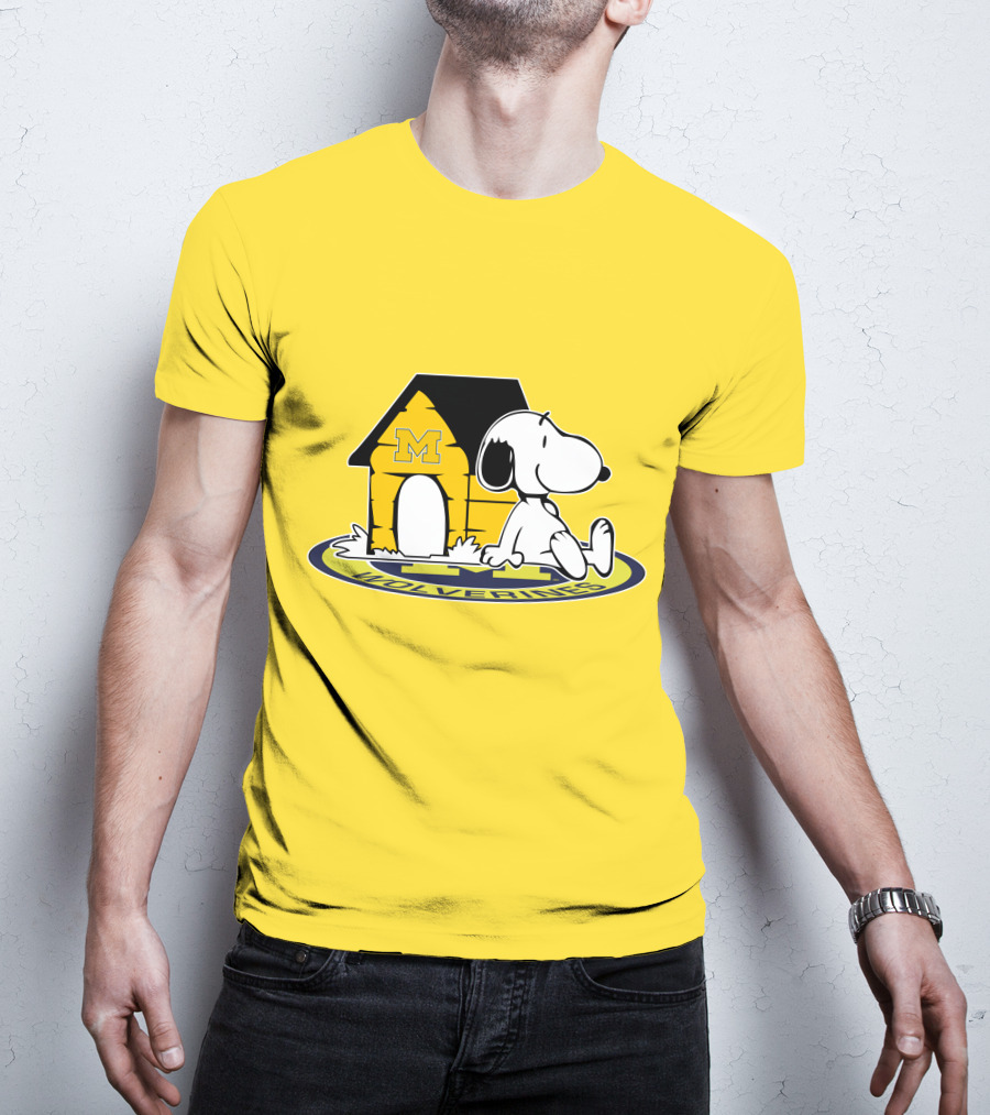 Michigan Wolverines Snoopy Doghouse Fan Now And Forever T-Shirt