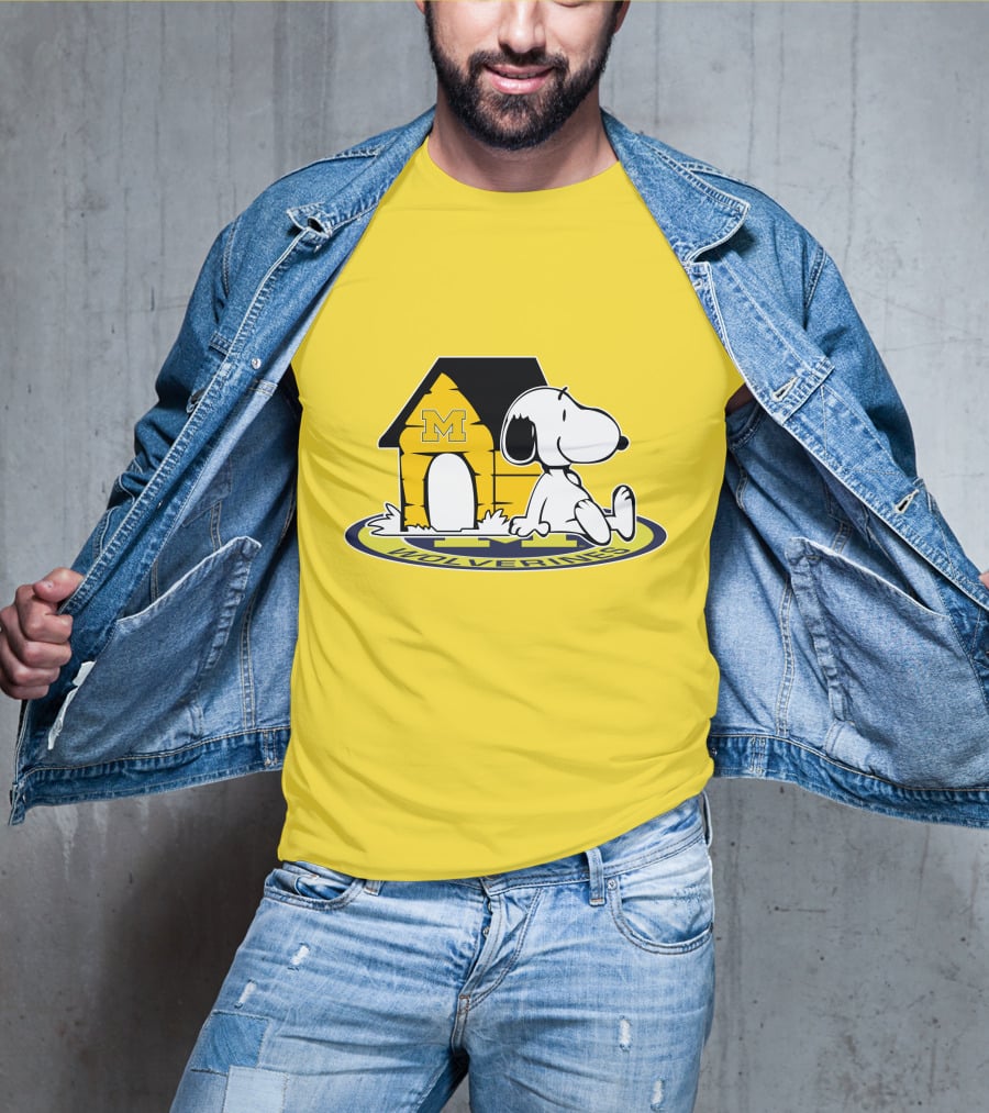 Michigan Wolverines Snoopy Doghouse Fan Now And Forever T-Shirt