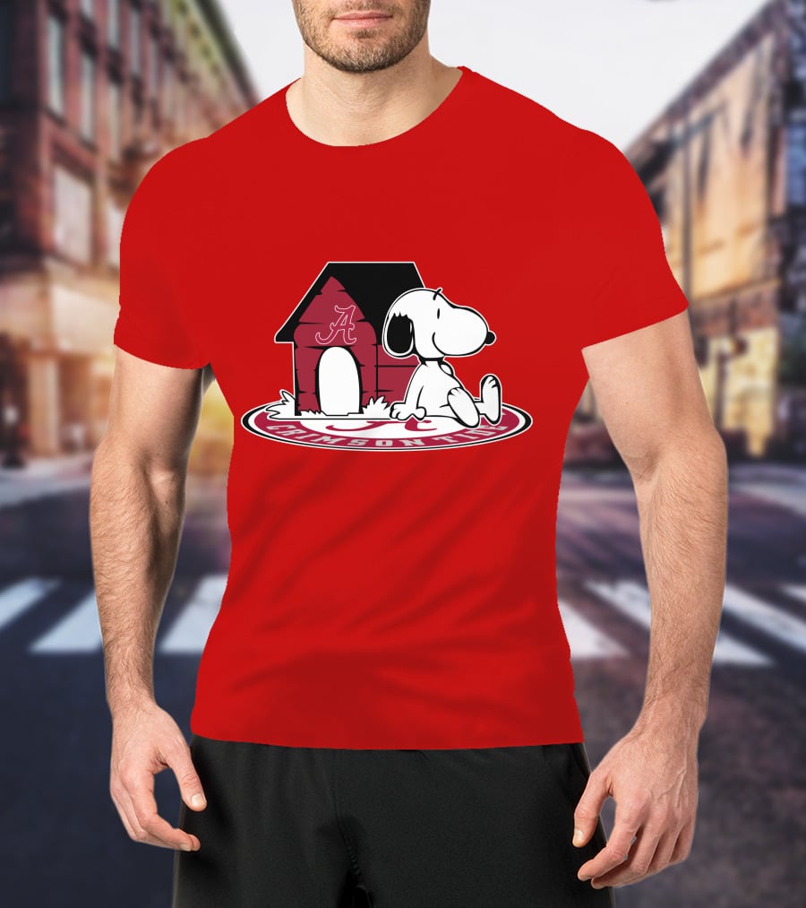Alabama Crimson Tide Snoopy Now And Forever Fan House T-Shirt