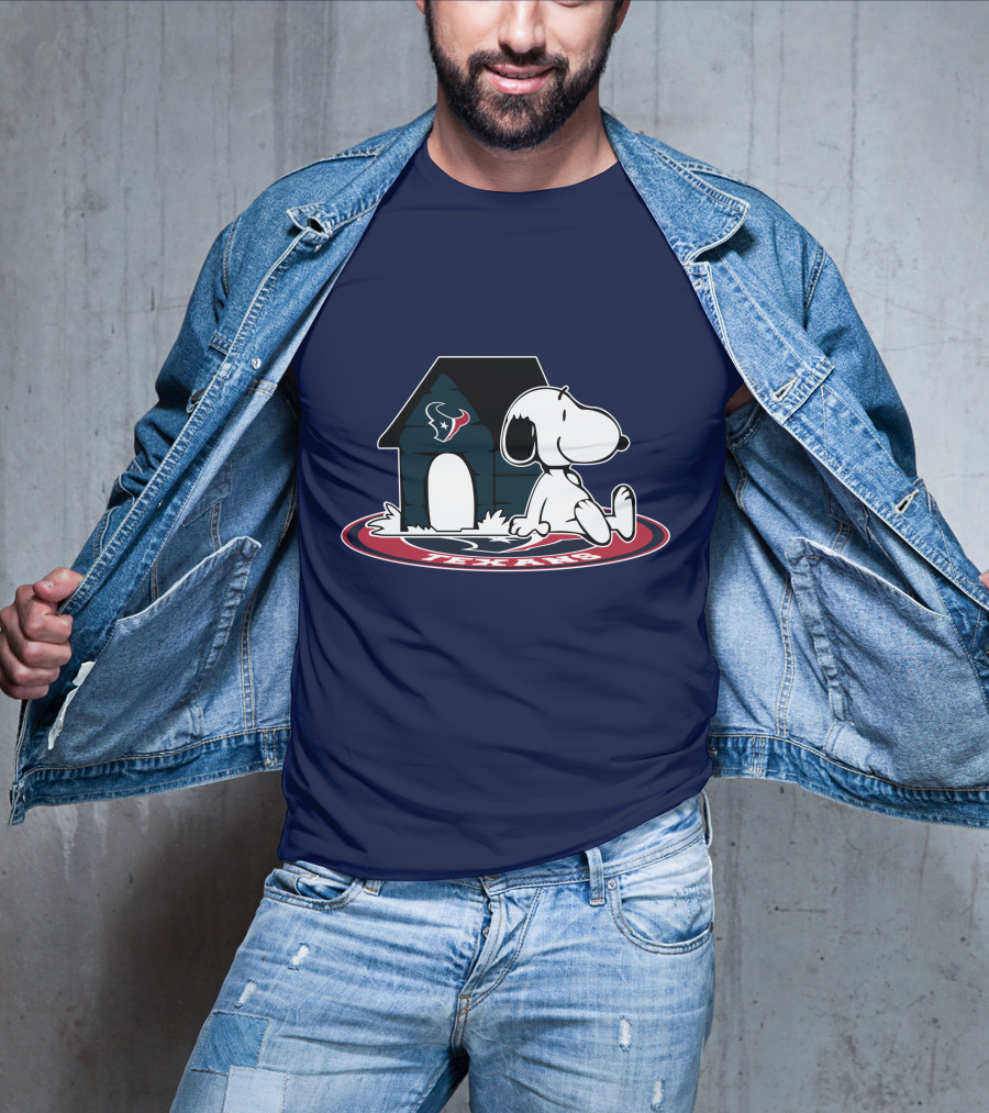Houston Texans Football Fan Now And Forever Snoopy House T-Shirt