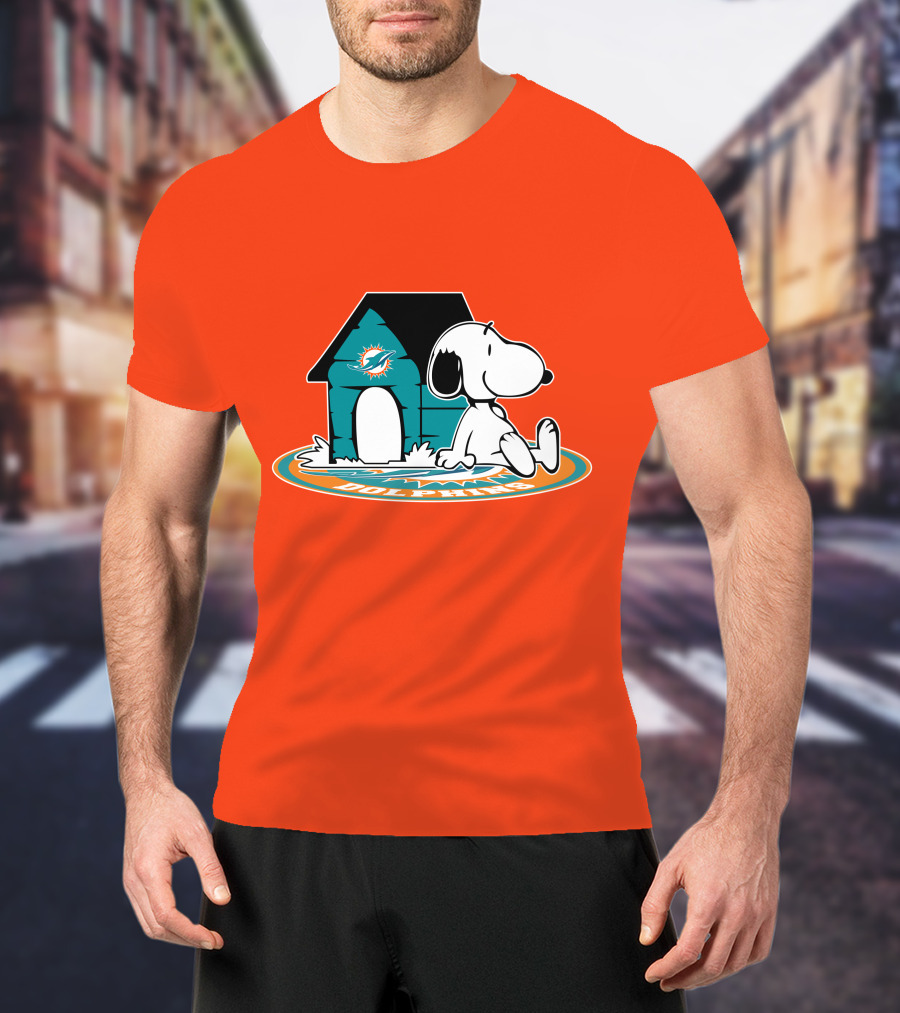 Miami Dolphins Fan Forever With Snoopy House T-Shirt