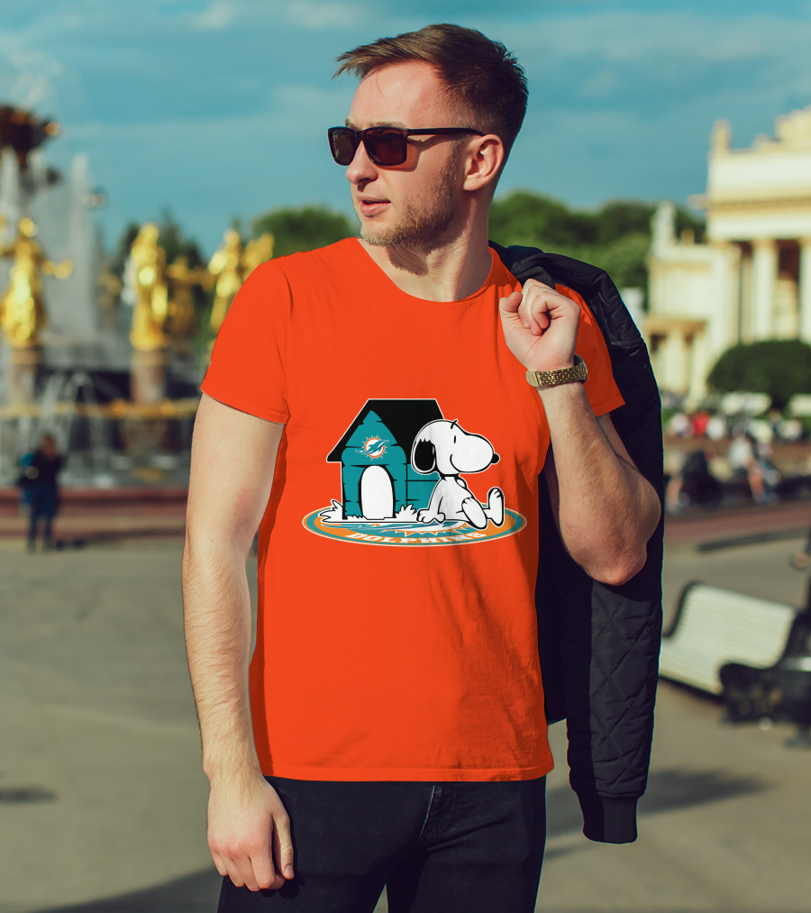 Miami Dolphins Fan Forever With Snoopy House T-Shirt