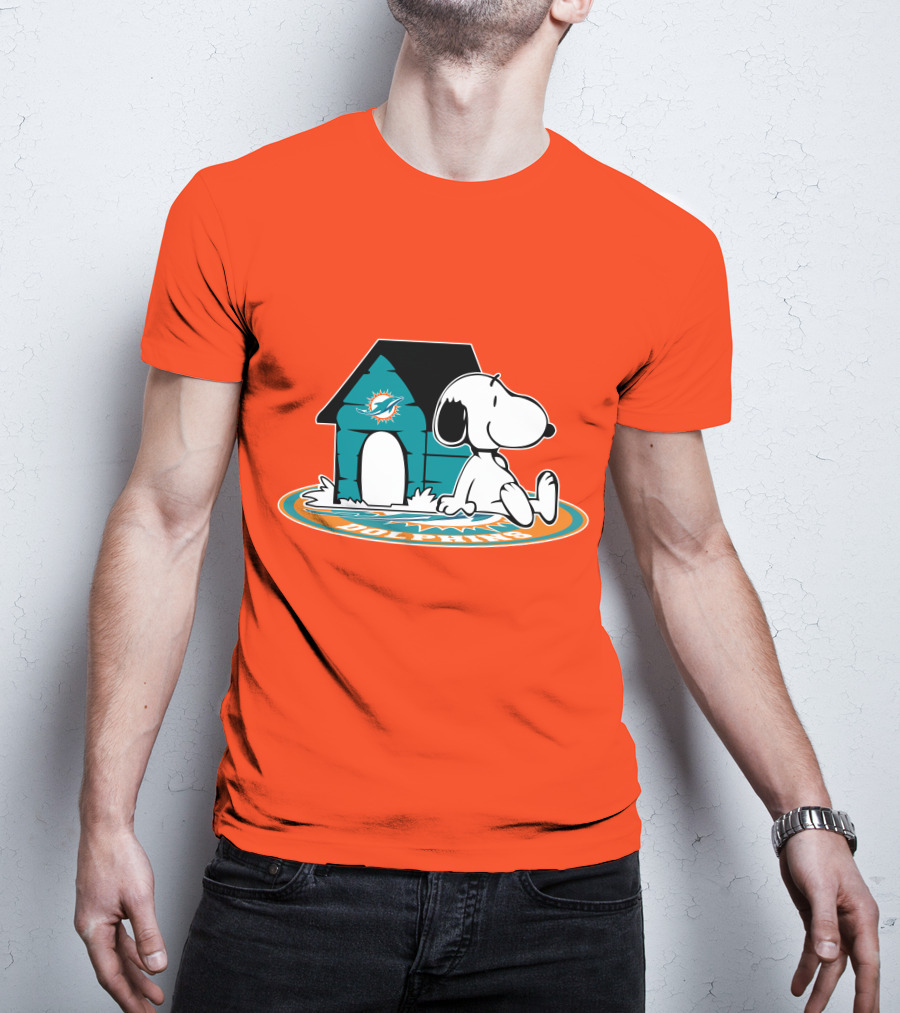 Miami Dolphins Fan Forever With Snoopy House T-Shirt