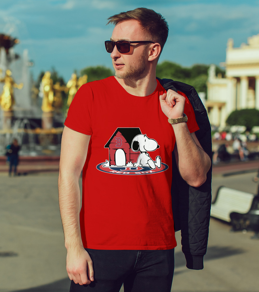 Boston Red Sox Snoopy Fan Now And Forever T-Shirt