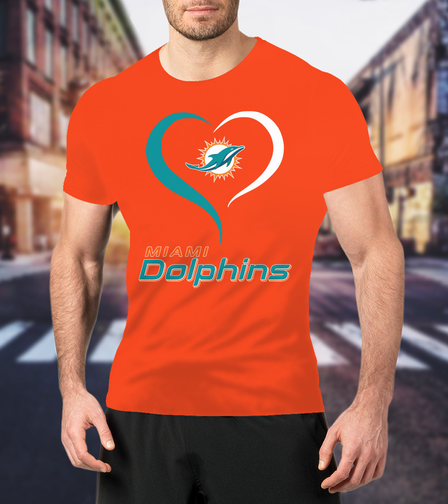 Miami Dolphins Heart T-Shirt