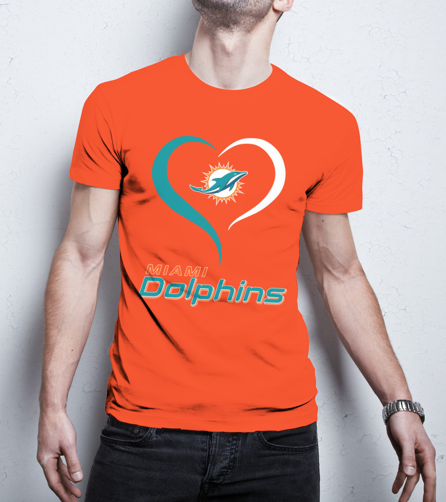 Miami Dolphins Heart T-Shirt
