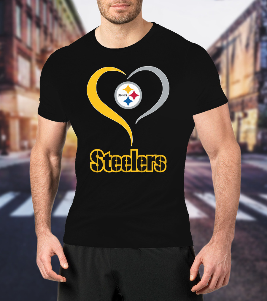 Steelers Heart Logo With Pittsburgh Steelers T-Shirt