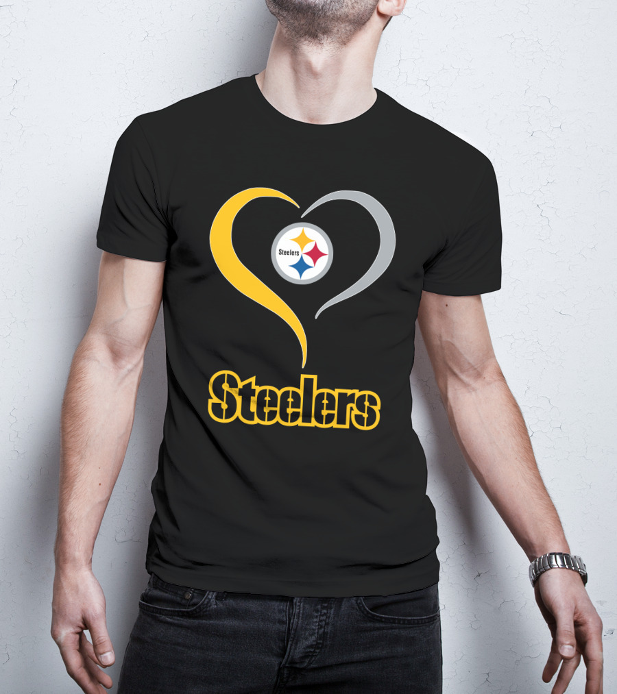 Steelers Heart Logo With Pittsburgh Steelers T-Shirt