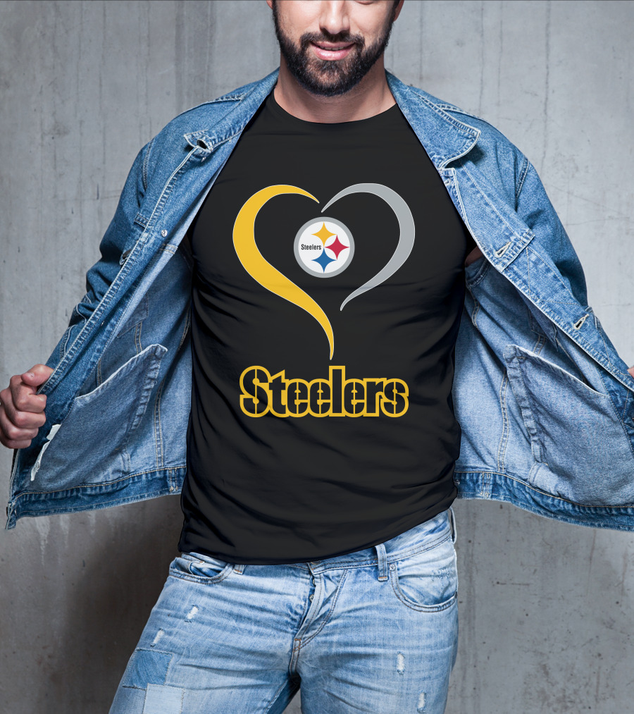Steelers Heart Logo With Pittsburgh Steelers T-Shirt