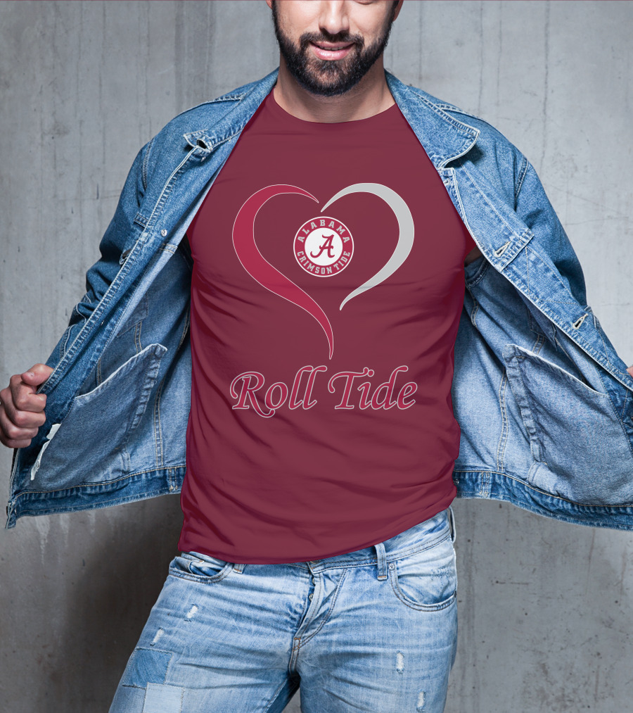 Alabama Crimson Tide Heart Roll Tide T-Shirt