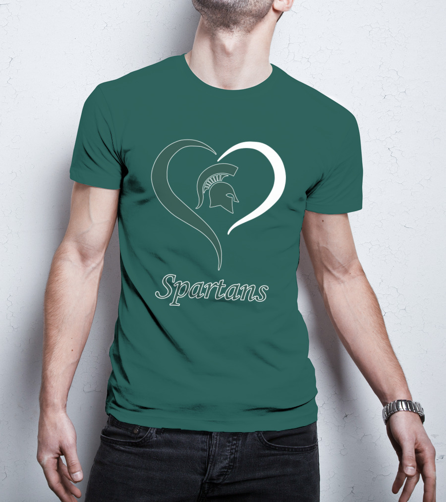Spartans Heart Michigan State Spartan Helmet T-Shirt