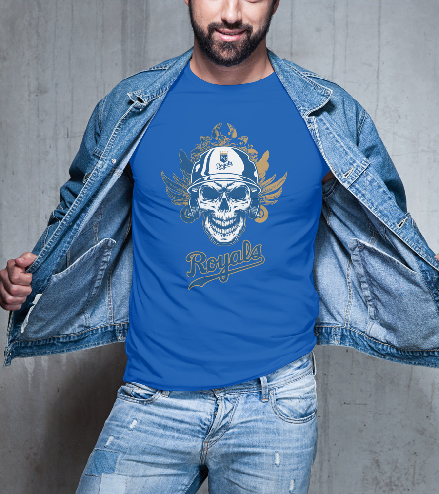 Kansas City Royals Skull Helmet T-Shirt
