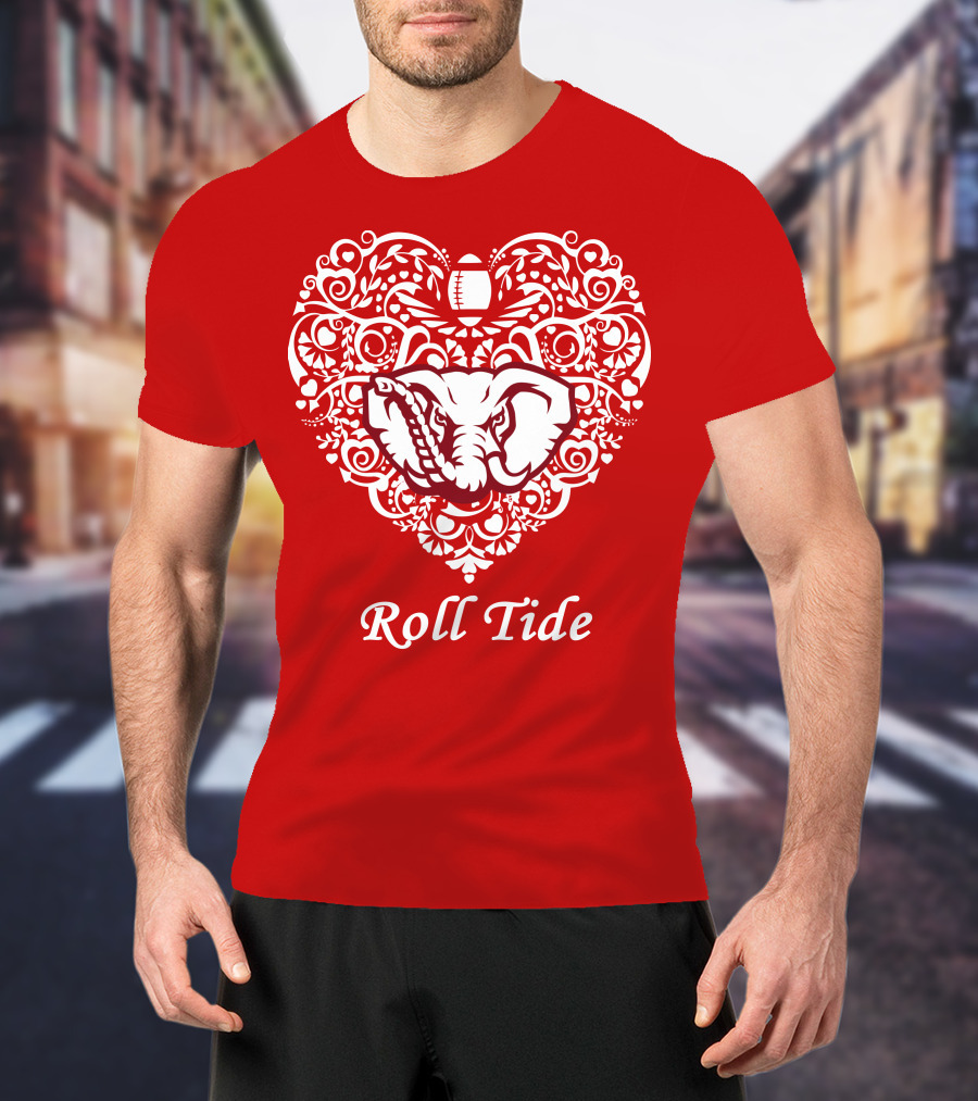 Roll Tide Alabama Crimson Tide Heart T-Shirt